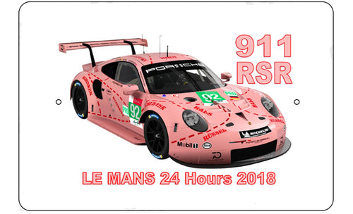 Pink Pig 911 RSR Aluminium Art Sign