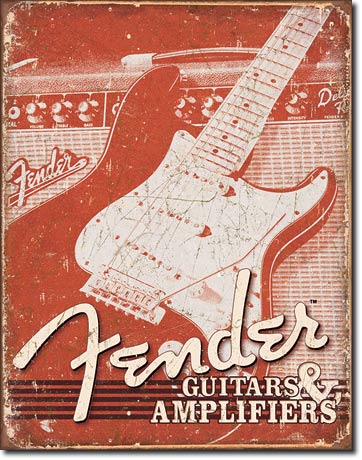 Fender Guitars and Amplifiers tin sign