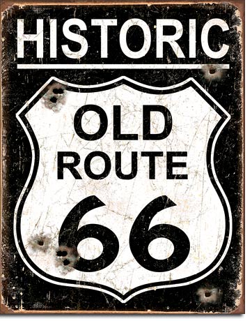 Historic old Route 66 Tin Sign